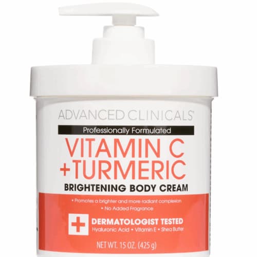 Advanced Clinicals Vitamin C + Turmeric Brightening Face And Body Cream