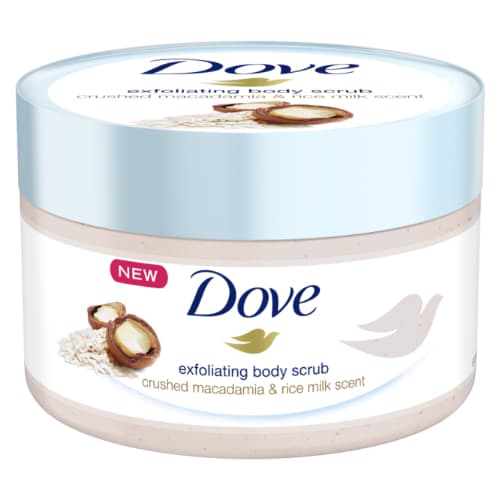 Dove Crushed Macadamia & Rice Milk Body Scrub 225ml