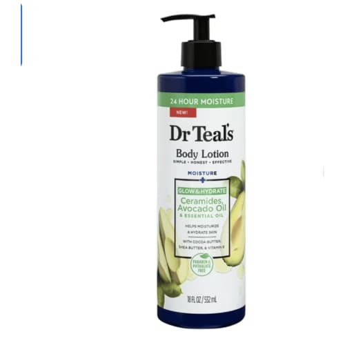 Dr Teal's Glow & Hydrate Body Lotion with Ceramides & Avocado Oil 18 fl oz