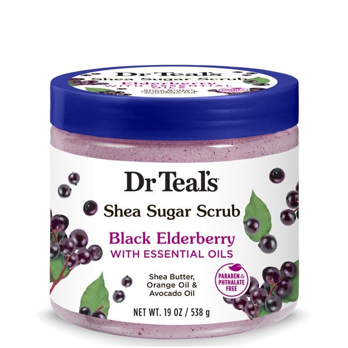 Dr Teal’s Shea Sugar Body Scrub Black Elderberry 19oz